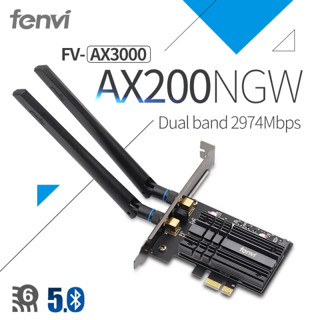 Wireless 3000Mbps PCIe Dual Band Adapter Intel AX200