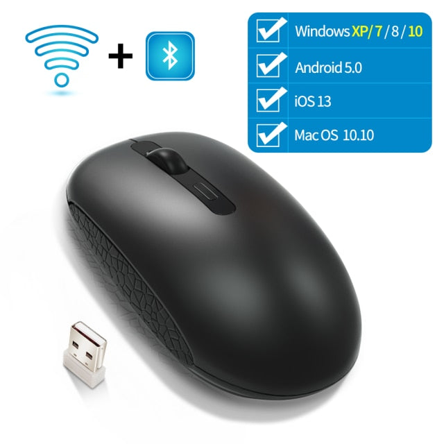 Wireless Rechargeable Bluetooth Mouse With LED Backlit