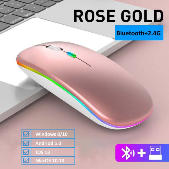 Wireless Bluetooth Mouse With RGB Backlit