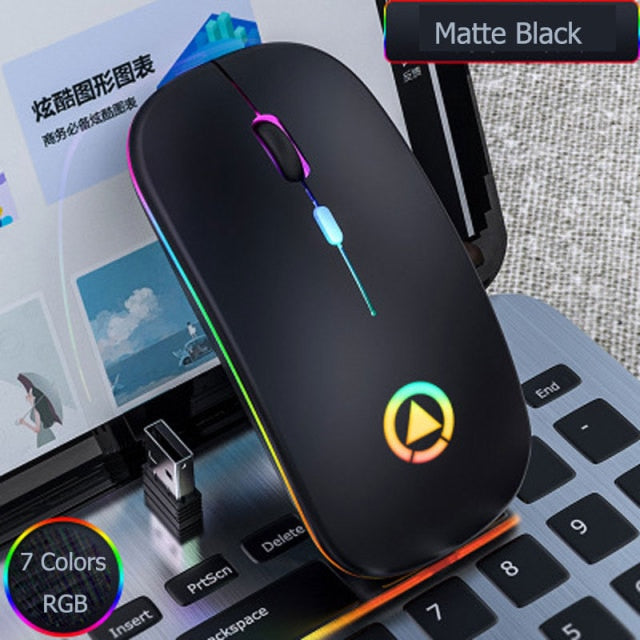 Wireless Ultra-thin Rechargeable Mouse RGB Backlit