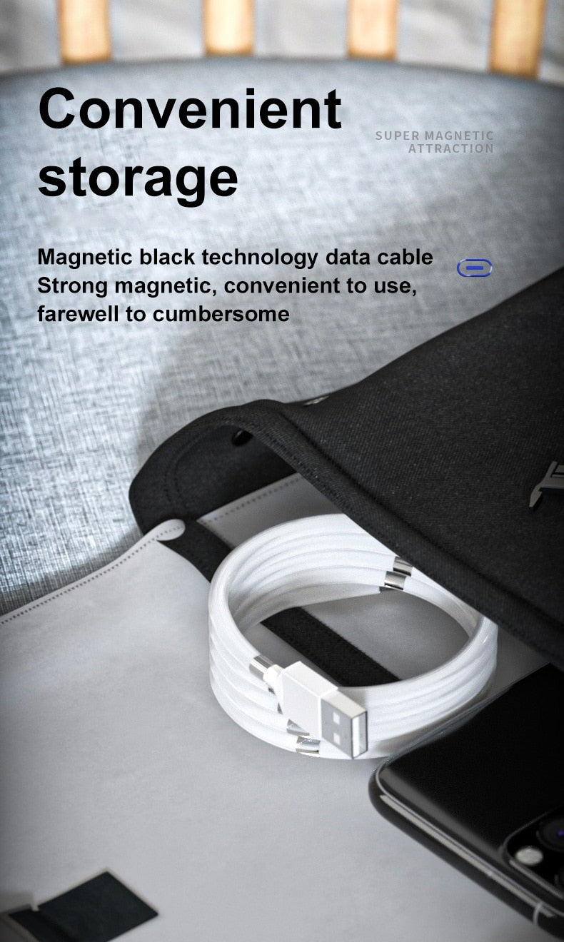 Retractable Fast Charging Magnetic Data Cable